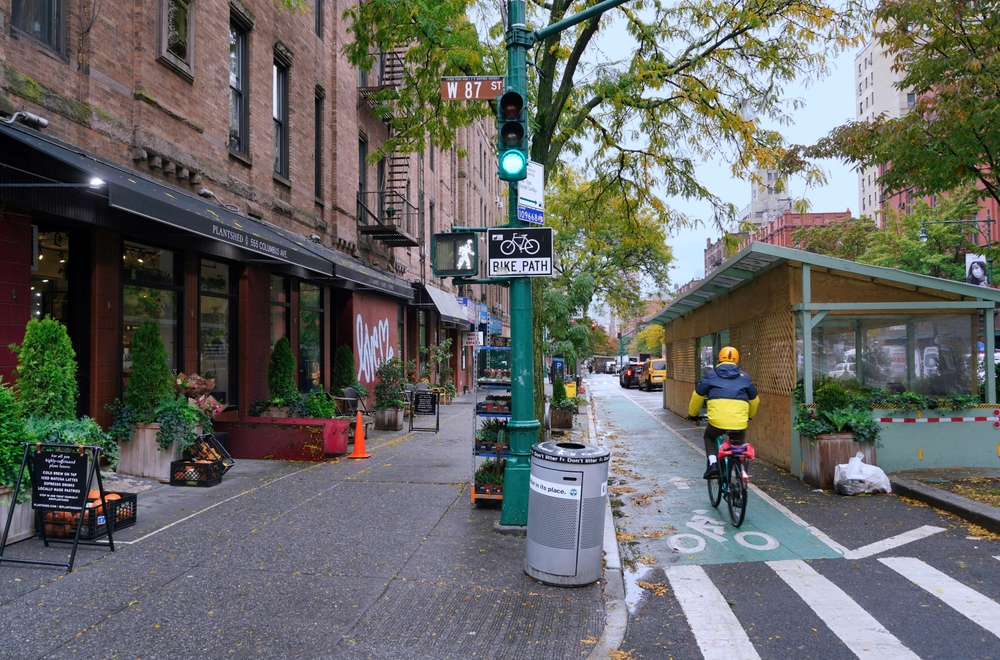 Autumn cycling scene