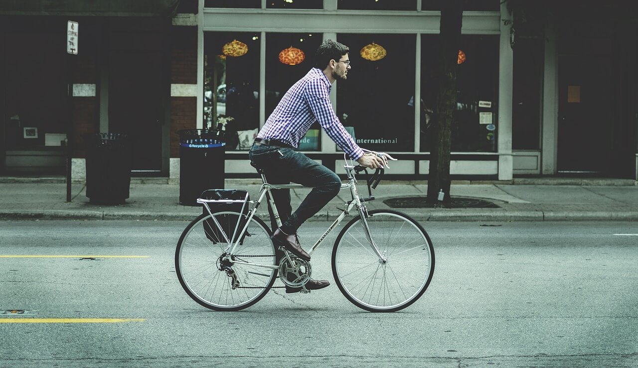 Bike commuting with gear